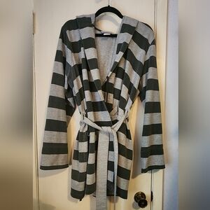 Sonoma Soft Gray Hooded Lounge Robe